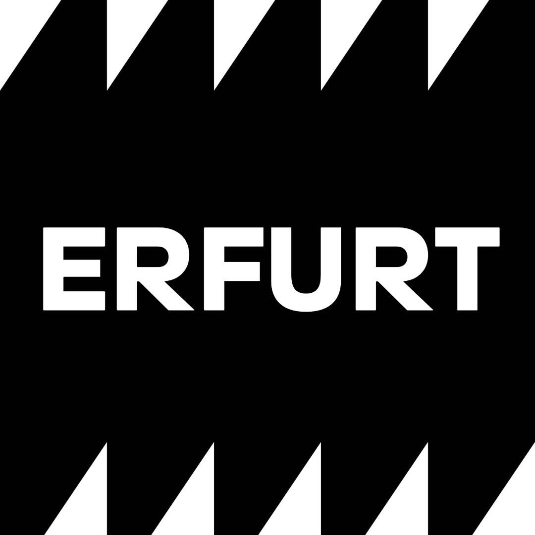 Graphic with the word ERFURT written in large letters.
